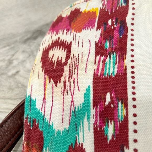 Trades Of Hope Leather Canvas Small Crossbody Purse Adjustable Strap Brown Boho - Picture 8 of 9